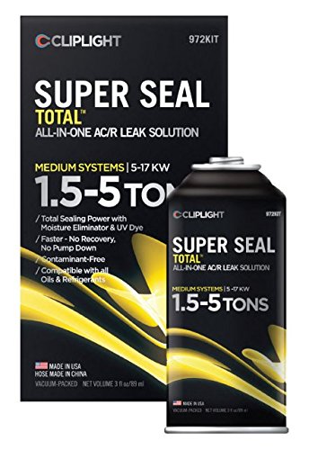 1.5-5 TONS Permanently Seals & Prevents Leaks in A/C & Refrigeration Systems Cliplight Super Seal Total 972KIT 